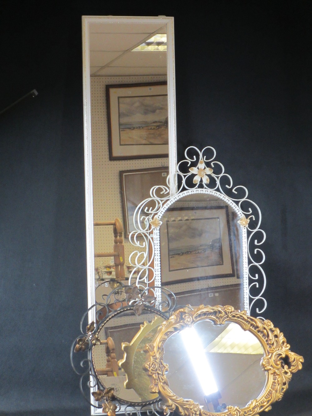 MIRRORS - one gilt and three others, Wharfdale speakers (2), a box of drinking steins and a National - Image 3 of 4