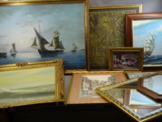 MARITIME THEMED PAINTINGS & PRINTS and an assortment of other, 60 x 88cms the largest. Also, wall