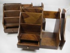WOODEN DESK TIDIES - heavy quality reproduction (2), 35cms H, 41.5cms W, 24.5cms D and 35cms H,