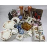 COMMEMORATIVE, COLLECTABLES & GLASS to include Jasperware, Meakin, Foster's glug jug, Aynsley and