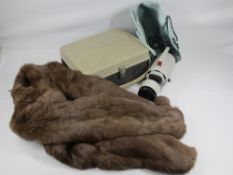 GRUNDIG 'REEL TO REEL' PLAYER, cased Model TK14, Elmo slide projector, vintage fur jacket, ETC