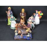 ROYAL DOULTON FIGURINES - The Coachman HN2288, Old Mother Hubbard HN2314, Blue Beard HN2105, The