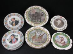 WEDGWOOD PEARLWARE PLATE, 23cms diameter, Royal Doulton collector's plates including African scenes,