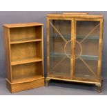 ART DECO & LATER FURNITURE ITEMS (2) including a walnut two door china display cabinet with interior