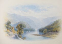 GEORGE FALL (British 1845 - 1925) watercolour - Fort Cumbria Lake scene, signed, 18.5 x 25.5cms