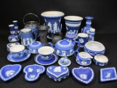 WEDGWOOD JASPERWARE - an extensive assortment including silver rimmed tankard, ETC