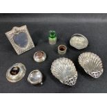 SMALL SILVER & EPNS WARE - a mixed quantity to include an easel back photograph frame, London