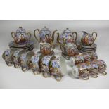 JAPANESE TEAWARE - floral and figural decoration, approximately 36 pieces