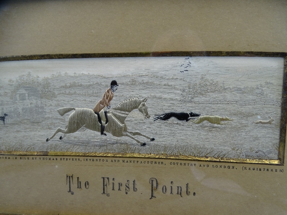 COACHING & HUNTING PRINTS, A PAIR, woven in silk, 5 x 15cms, also - Pont y Cyssyllte Aqueduct - Image 3 of 7