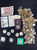 VINTAGE & LATER BRITISH & OVERSEAS COINAGE, collectable crowns and 2 x 10 shillings bank notes