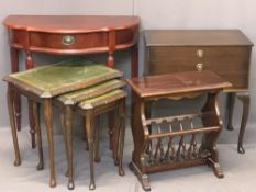 REPRODUCTION FURNITURE PARCEL, 4 ITEMS - a mahogany magazine table, 53cms H, 50cms W, 25.5cms D,
