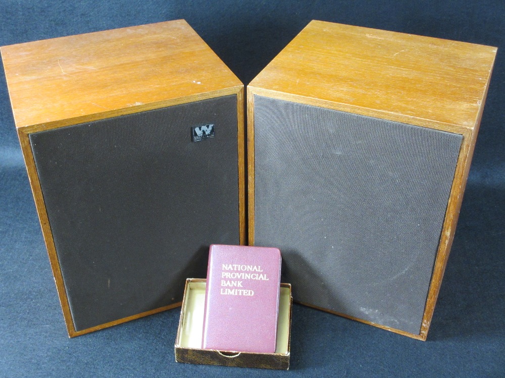 MIRRORS - one gilt and three others, Wharfdale speakers (2), a box of drinking steins and a National - Image 4 of 4