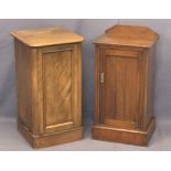 CIRCA 1900 BEDSIDE CABINETS (2) - one having curved top and rounded front edging 76cms H, 41.5cms W,