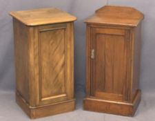 CIRCA 1900 BEDSIDE CABINETS (2) - one having curved top and rounded front edging 76cms H, 41.5cms W,