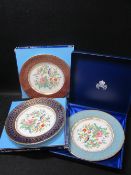 AYNSLEY 'PEMBROKE' CIRCULAR BOXED WALL PLATES (3) - 26cms diameter each