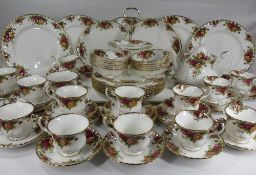 ROYAL ALBERT OLD COUNTRY ROSES - approximately 66 pieces plus a tray