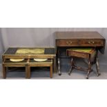 REPRODUCTION FURNITURE PARCEL, 5 ITEMS to include a crossbanded mahogany sofa table, twin-flap
