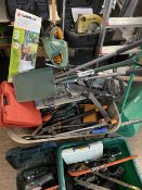 TOOLS ASSORTMENT- to include, BOSCH grinder and sander, other power tool, platforms and ladder,