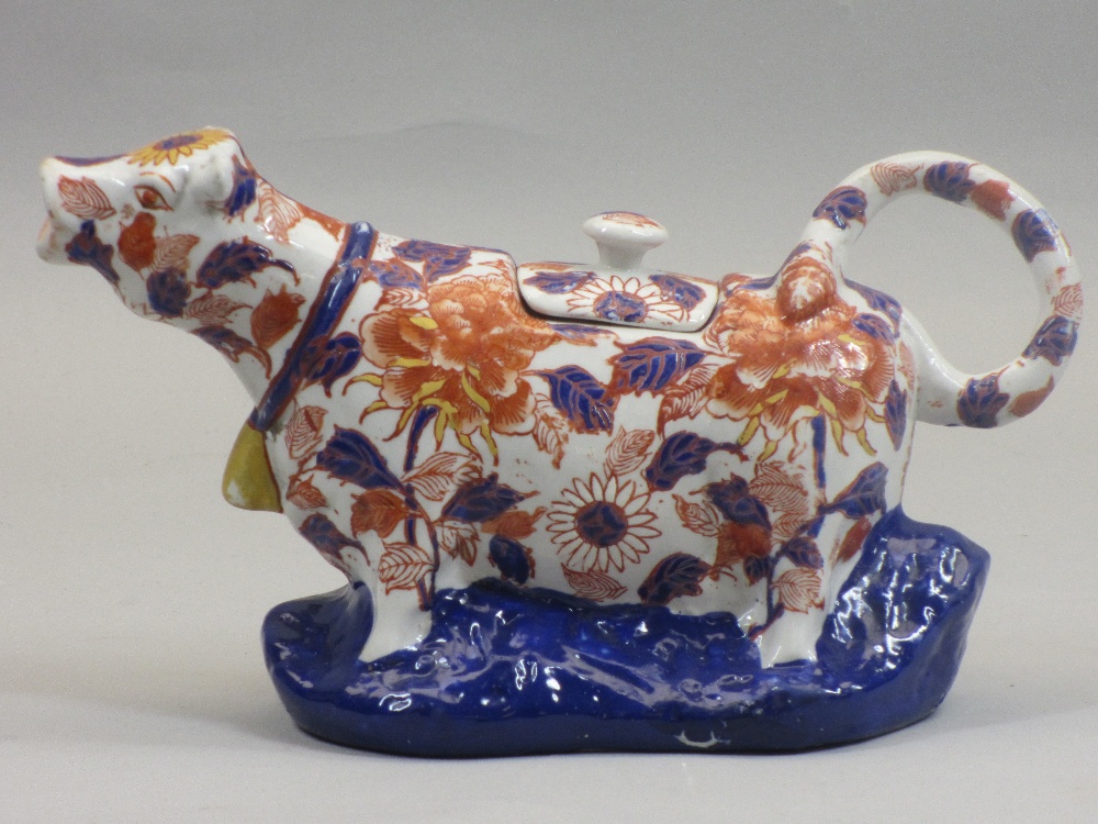 STAFFORDSHIRE FLATBACK OF A SCOTTISH COUPLE, 32cms tall, Canton cow creamer with a pair of cats, - Image 3 of 3