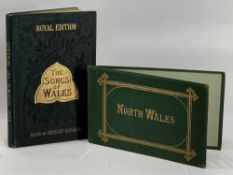 VICTORIAN SOUVENIR PHOTO ALBUM OF NORTH WALES with contents and a book entitled 'Songs of Wales',