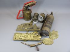 VINTAGE & LATER BRASSWARE to include two Premier lamps by the Premier Lamp & Engineering Company