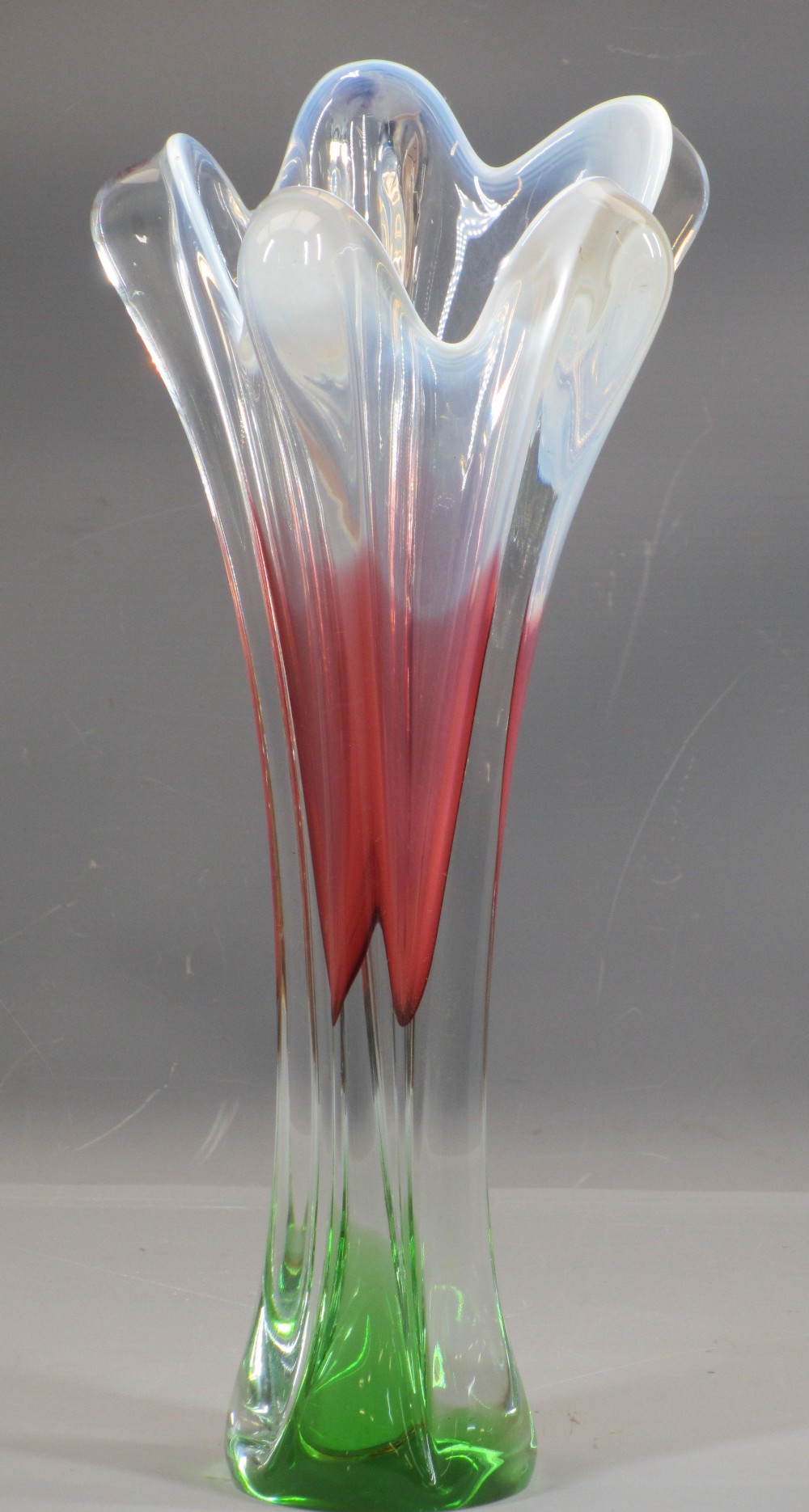 ART GLASSWARE - multi-coloured heavy glass vases, 35cms H the tallest, ETC - Image 2 of 5