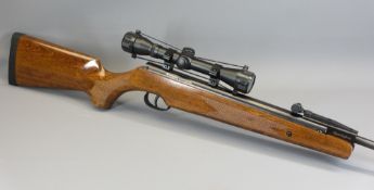 REMINGTON EXPRESS 0.22 CALIBRE AIR RIFLE with 4x32 scope, as new condition, walnut stock with