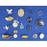 FILIGREE, AGATE, CAMEO & OTHER BROOCHES (15 approx)