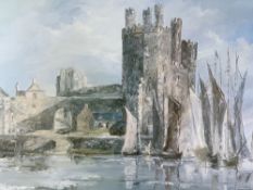 PATRICIA ANNE BALLARD limited edition print 473/900 - 'Eagle Tower, Caernarfon Castle', signed in