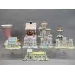 COALPORT CHINA MODEL BUILDINGS - 'The Red House', 'Cherry Tree Cottage', 'Half Moon House', '