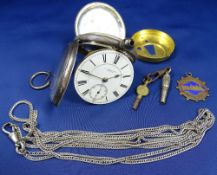 CHESTER SILVER CASED GENT'S POCKET WATCH BY J BOLLOTEN, BANGOR AND CONWY - the movement key wind,