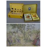 TWIN PACK OF DEL LA RUE PLAYING CARDS (by appt to King George VI) and a wooden cased incomplete