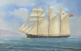 LUIGI ROBERTO - Ellen James Porthmadoc Ship Genoa 1904, 40.5 x 64.5cms