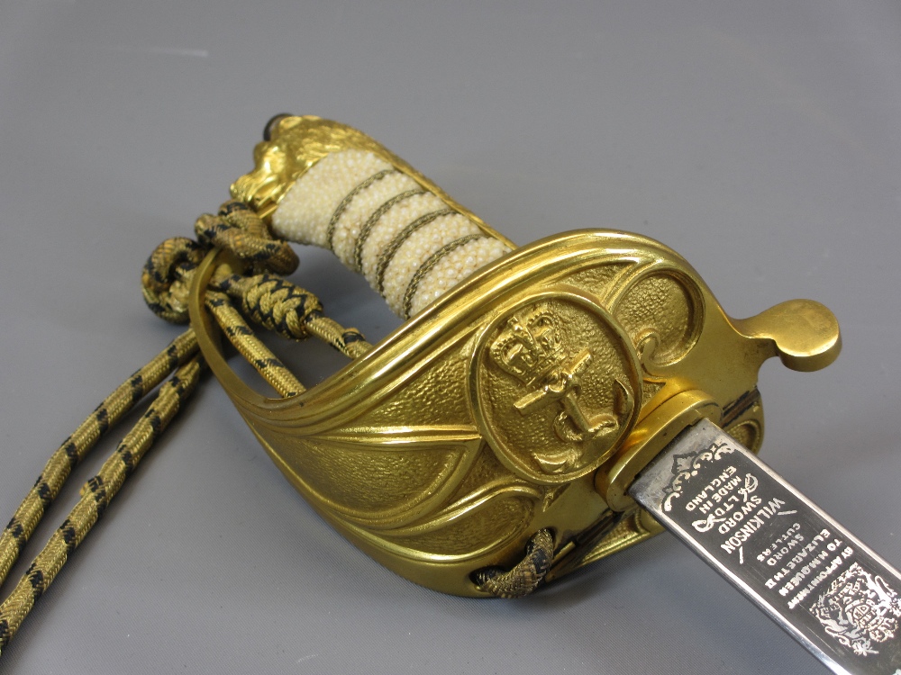 ROYAL NAVY DRESS SWORD by Wilkinson Sword Ltd, the blade with ER cypher and 'By Appointment to HM - Image 15 of 15