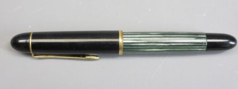 PELIKAN 140 FOUNTAIN PEN, VINTAGE (1950s - mid 60s) - black and green stripe with piston filler,