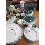 DENBY GREENWHEAT DINNERWARE including two lidded tureens, Hornsea stoneware and a Portmeirion