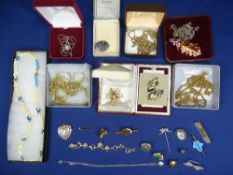 MIXED, BOXED YELLOW METAL & OTHER DRESS JEWELLERY - a parcel