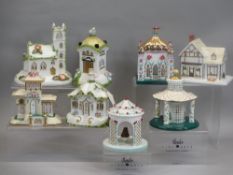 COALPORT CHINA MODEL BUILDINGS (8) - 'Orange Blossom Cottage' by Jenny Oliver, 'Village Church', '