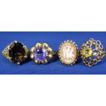 9CT GOLD DRESS RINGS (4) - 19grms