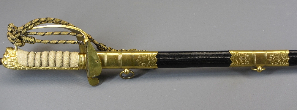ROYAL NAVY DRESS SWORD by Wilkinson Sword Ltd, the blade with ER cypher and 'By Appointment to HM - Image 9 of 15