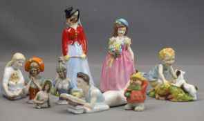 ROYAL WORCESTER FIGURE 'Two Babies' modelled by F G Doughty, 9cms H, Royal Doulton figure 'My Pet'