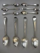 SILVER SERVING SPOONS, A PAIR - London 1830, 4ozt, two further spoons by the same maker, London 1815