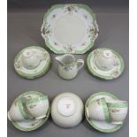 NORITAKE TEAWARE - floral decorated, approximately 21 pieces