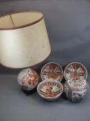 CHINESE & JAPANESE 20TH CENTURY CERAMICS to include Canton jar and cover, 23cms H, three bowls,