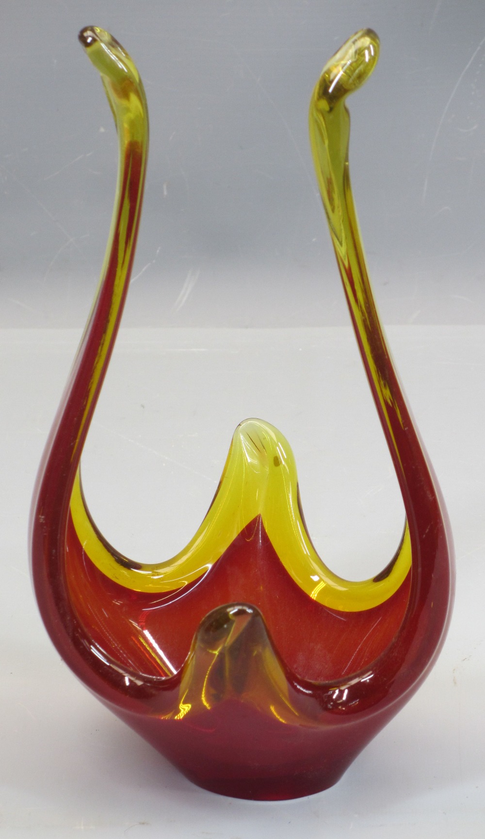 ART GLASSWARE - multi-coloured heavy glass vases, 35cms H the tallest, ETC - Image 3 of 5