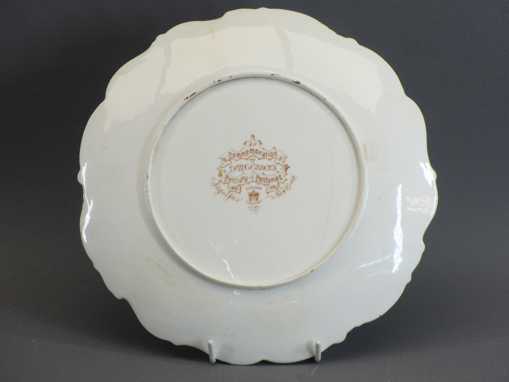 A RARE COALPORT CHINA CIRCULAR PLATE inscribed verso 'In Commemoration of Dr W G Grace's Century - Image 2 of 2