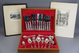 MODERN CASED CANTEEN of EPNS King's pattern cutlery, six place settings, forty four pieces along