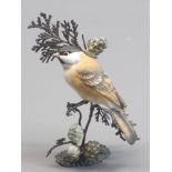 ROYAL WORCESTER - 'British Birds on Bronze', 'Marsh Tit', 14cms tall