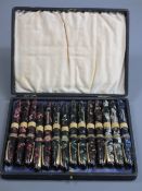 THE "UNIQUE" PEN DE LUXE FOUNTAIN PENS (14), VINTAGE (1930s - 40s) - with gold plated trim and