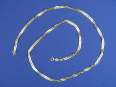 9CT GOLD FLAT LINK CHAIN - approximately 50cms L, 7grms